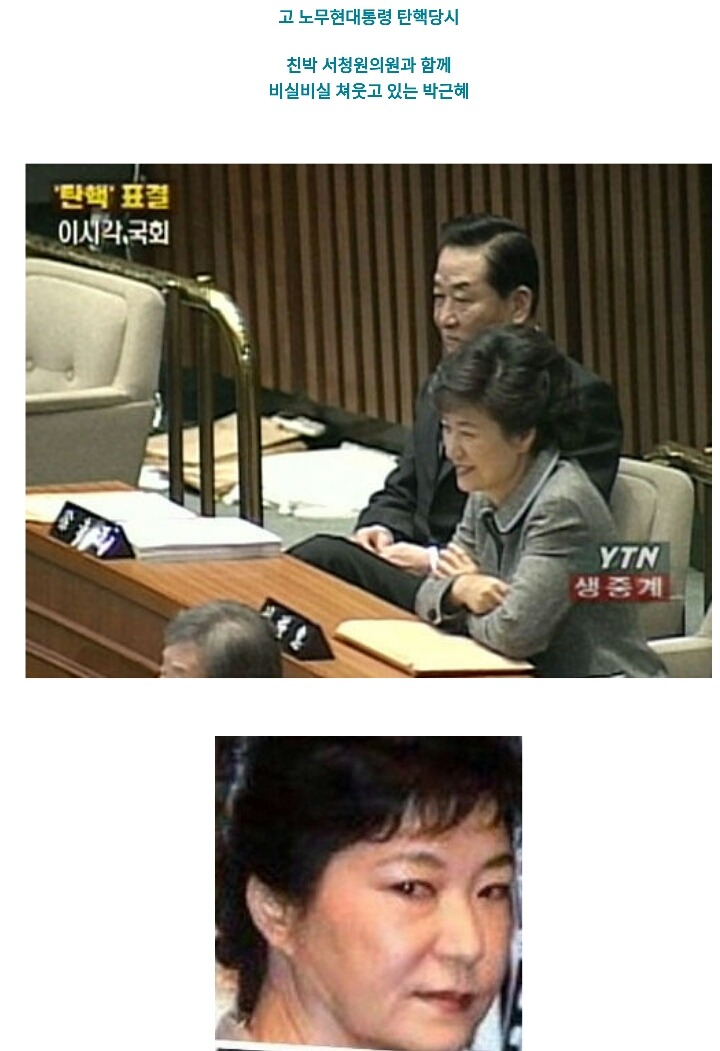 고 노무현대통령 탄핵당시 웃고있었던 박근혜 | 인스티즈