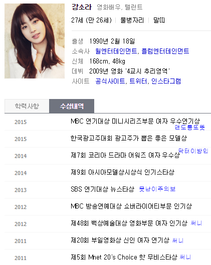 만 20대 여배우 10인 수상내역.jpg | 인스티즈