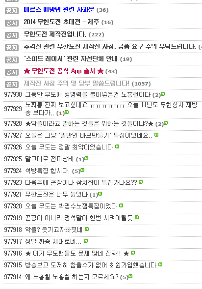오늘자 무도 시청자게시판 상황 | 인스티즈