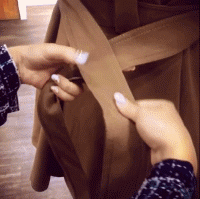 코트 리본 예쁘게 묶는 방법.gif | 인스티즈