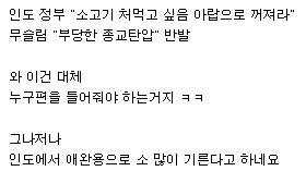 인도 정부 "소고기 먹는건 불법" vs 무슬림 "종교 탄압이다" 반발 | 인스티즈