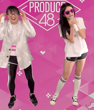 프듀48 한일 연습생의 우정.gif (장규리-노에) | 인스티즈