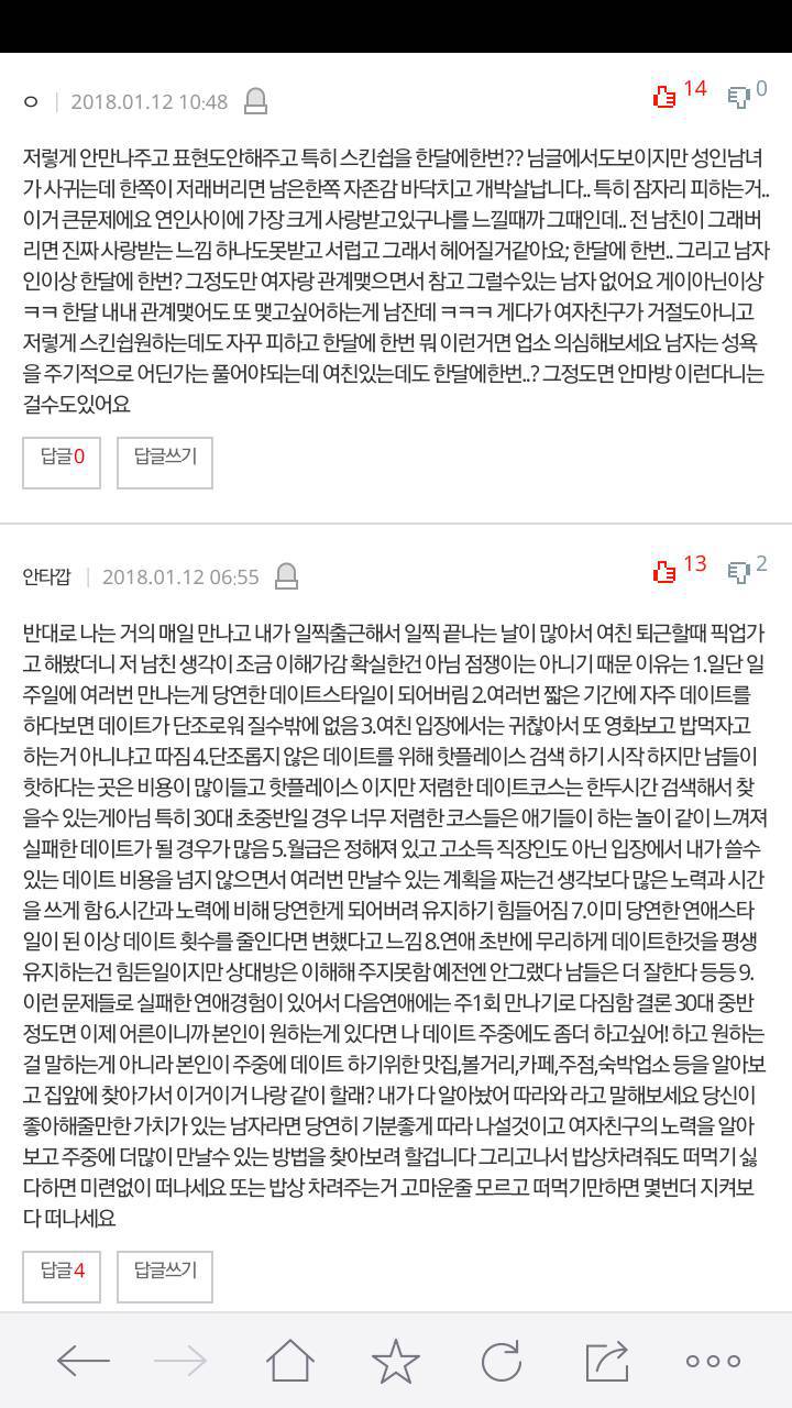 스킨쉽도 없고 자주 안보는 커플..헤어짐이 답인가요 | 인스티즈